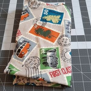 3/4 yard (24") flannel fabric postcards and vans